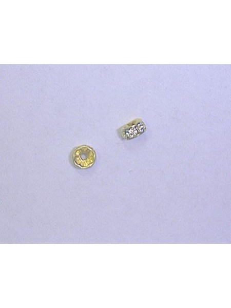 Swar Rondel 4mm Clear Gold Pl