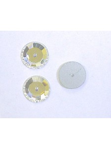 Swar Round Button 10mm Clear Foiled