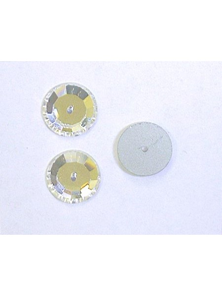 Swar Round Button 10mm Clear Foiled