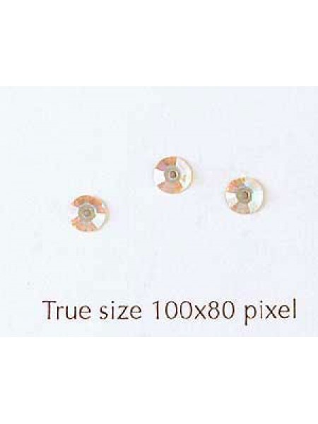 Swar Round Button w/hole 3mm Clear AB