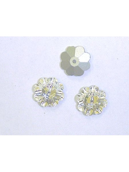 Swar Floral Button 10mm Clear Foiled