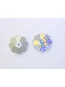 Swar Floral Button Clear AB Foiled 12mm