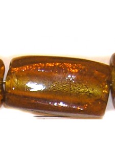 Indian Foil Bead Large 35x20mm Amber