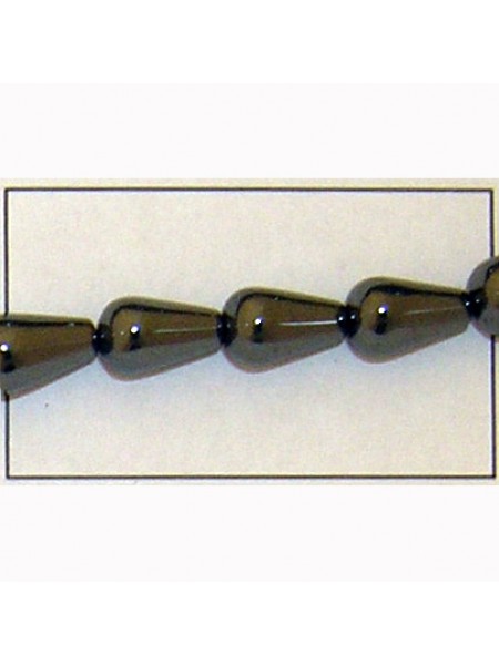 Hematite 8x12mm Drop Bead - Strand (~34)