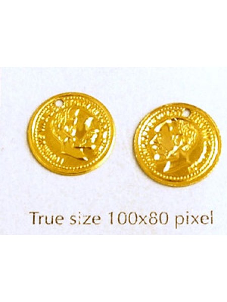 Aluminium Coin 12mm Gold Plated