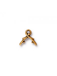 Pinch Bail 6mm Vine SA Antique Gold