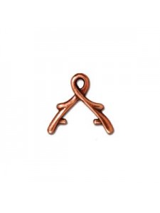 Pinch Bail 8mm Vine Antique Copper