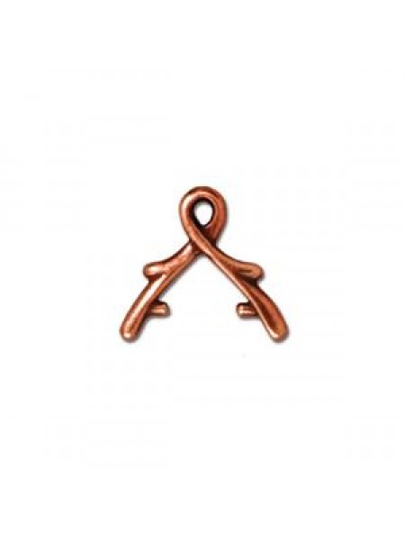 Pinch Bail 8mm Vine Antique Copper