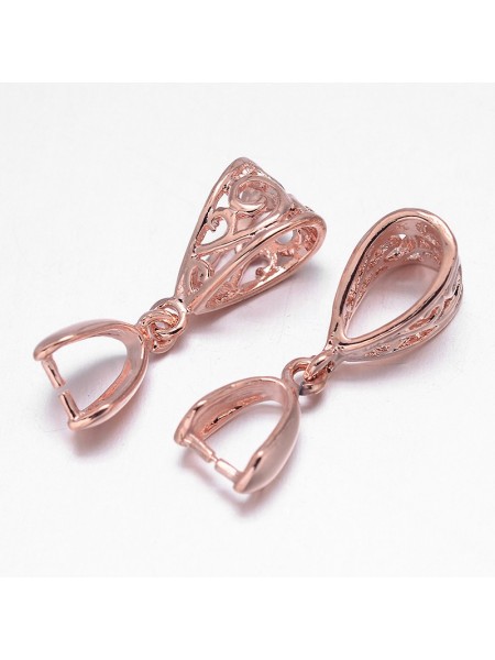 Pendant Pinch Bail 13x8x5mm Rose Gold