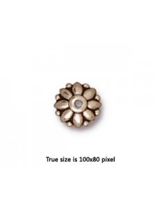 Bead Cap 10mm Dharma Antique Silver