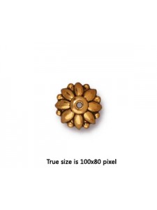 Bead Cap  10mm Dharma  Antique Gold