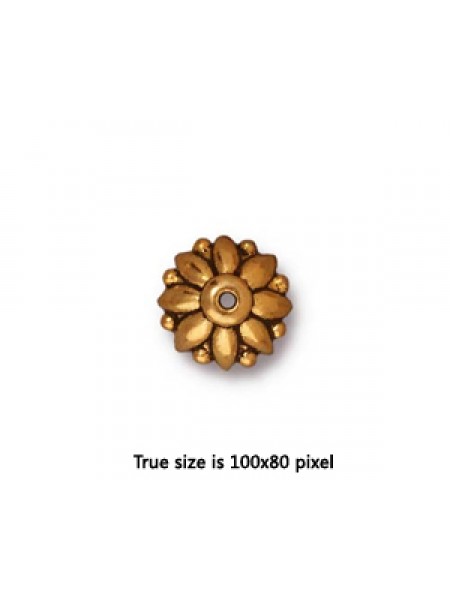Bead Cap 10mm Dharma Antique Gold