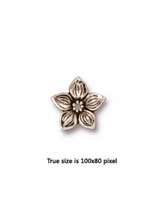 BEAD CAP  JASMINE  Antique Silver