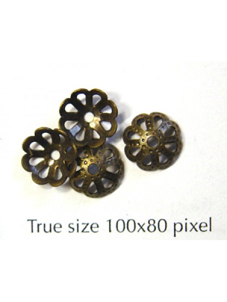 Bead Cap #105 8mm Antique Brass