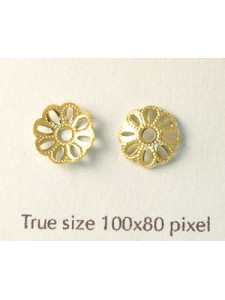 Bead Cap Pierced DIA 8mm Gold plated