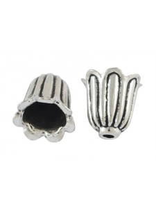 Cab Flower 10x10mm Antique Silver - each