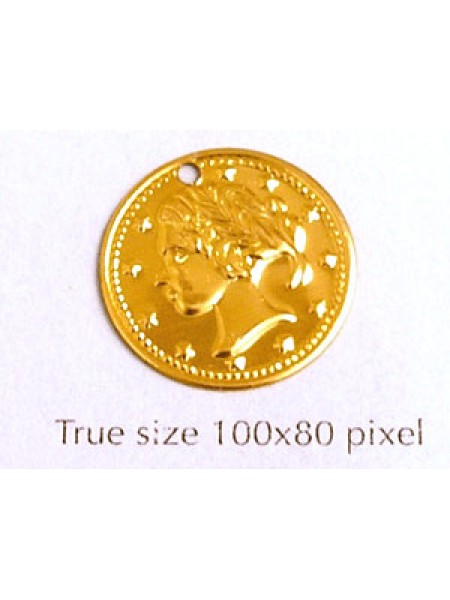 Aluminium Coin 18mm Gold Plated