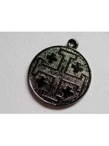 Jerusalem Cross Coin 20mm Black N Plated