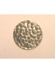 Hammered Disc 20mm 1-hole Nickel plated