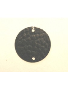 Hammered Disc 20mm 2-hole Black Nickel