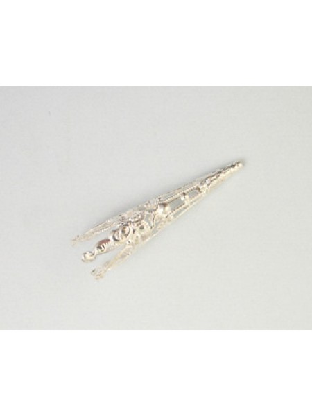 Filigree Cone Brass 40mm Silver Plated