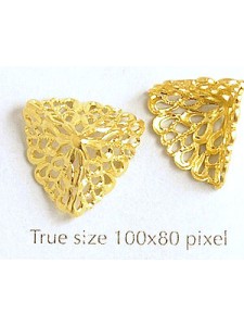 Round Filigree 20mm angle domed Gold pl