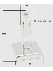 Cuff Link (Square Tray 17mm) SP - EACH