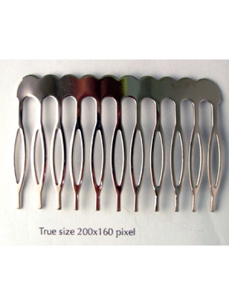 Hair Comb Metal 60mm Nickel Plated