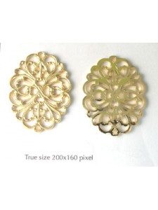 Filigree Oval Plate 35x27mm Gold plate