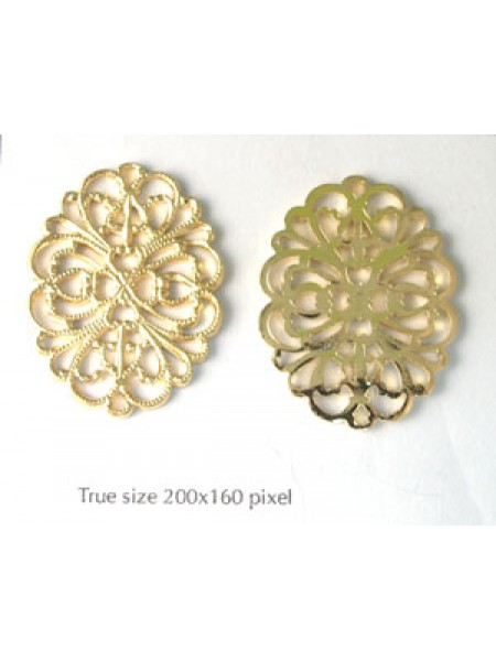Filigree Oval Plate 35x27mm Gold plate