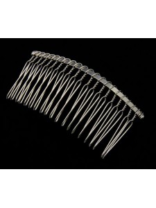 Hair Comb 37x77mm Platinum colour