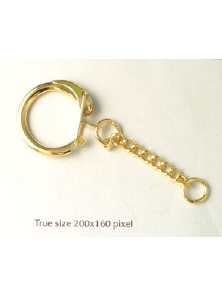 Keyring Chain Bright Gold Plated