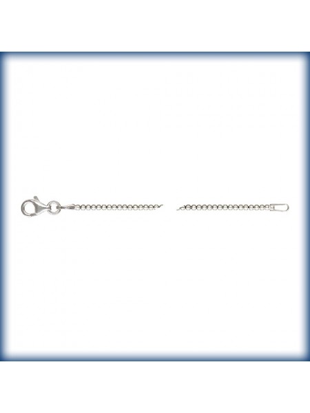 St.Silver DC Bead Chain 1.5mm 18inch