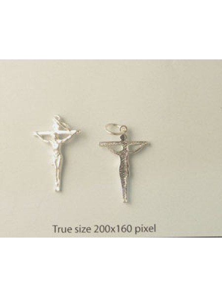 Charm St. Silver Cross w/Christ 2.05gram