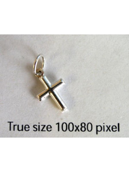 St.Silver Cross Tiny 13x8mm