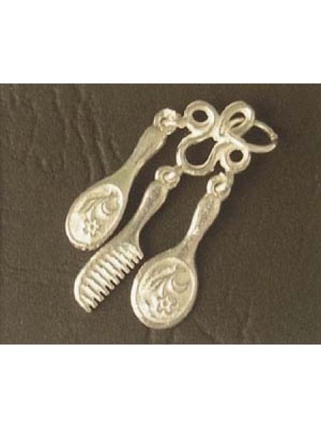 Charm St. Silver Brush Comb Mirror 2.32g