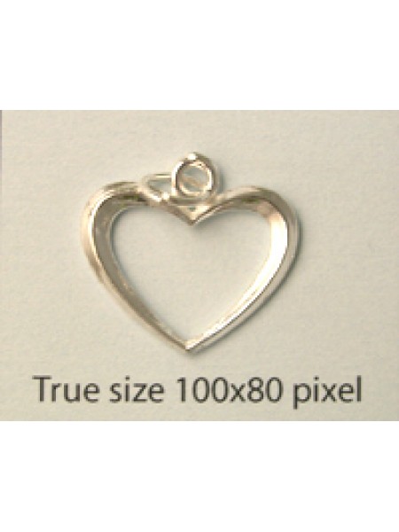 Charm St.Silver Heart Outline 1.17 gram