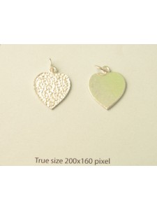 Charm St.Silver Flat Heart  ~2.2 gram