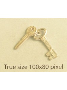 Charm St. Silver Pair of Keys .88gram