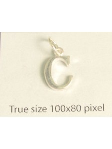 Charm St.Silver Letter Style3 - C ~0.76g