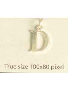 Charm St.Silver Letter Style3 - D ~0.88g