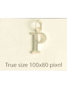 Charm St.Silver Letter Style3 - P ~0.83g