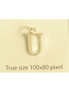 Charm St.Silver Letter Style3 - U ~0.80g