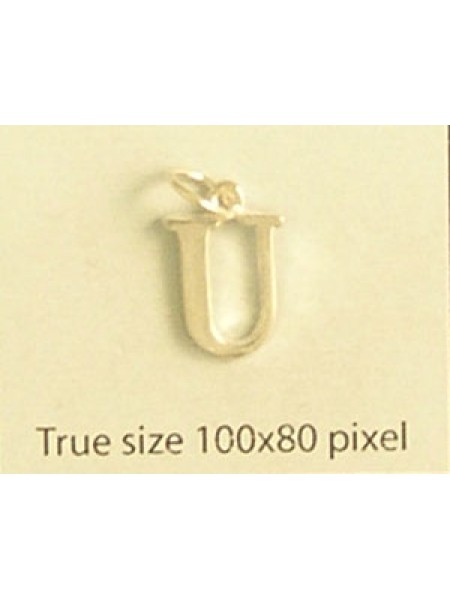 Charm St.Silver Letter Style3 - U ~0.80g