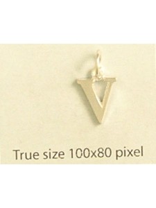 Charm St.Silver Letter Style3 - V ~0.66g