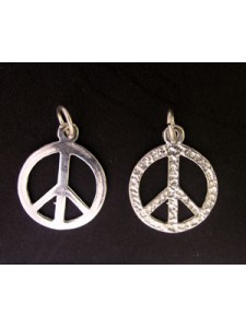 Charm St. Silver Peace Sign Lg 0.85gram