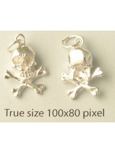 Charm St. Silver Skull + Bones 2.4 gram