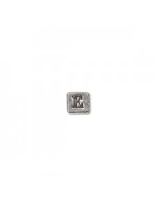 St.Silver Cube Bead 3.5x3.5mm Letter E