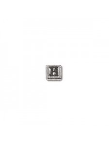 St.Silver Cube Bead 3.5x3.5mm Letter H