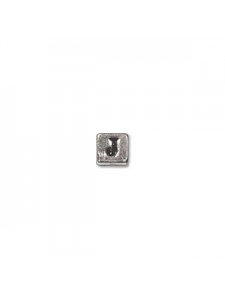 St.Silver Cube Bead 3.5x3.5mm Letter J